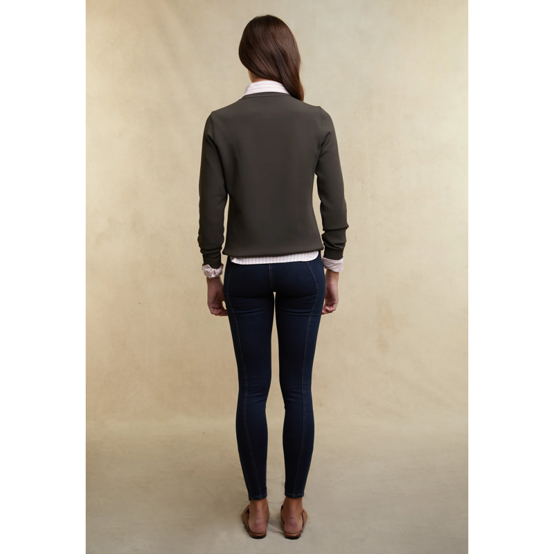 Holland Cooper Crystal Crew Neck Sweat - Dark Olive-3