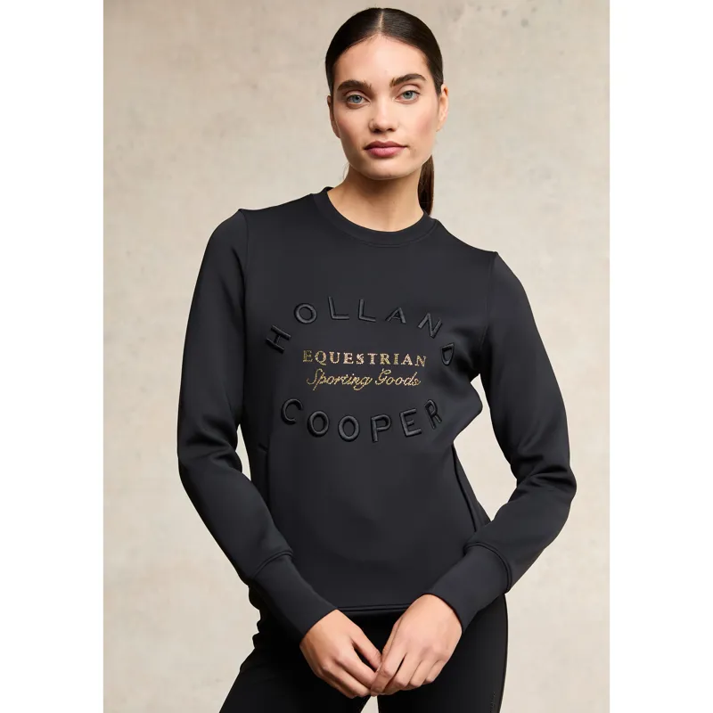 Holland Cooper Crystal Crew Neck Sweat - Black