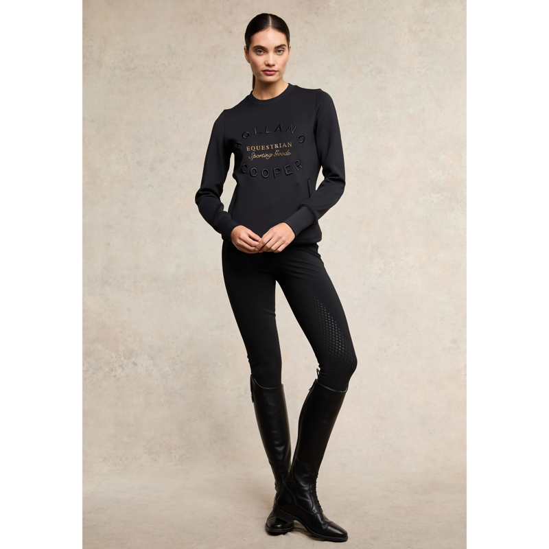 Holland Cooper Crystal Crew Neck Sweat - Black-1