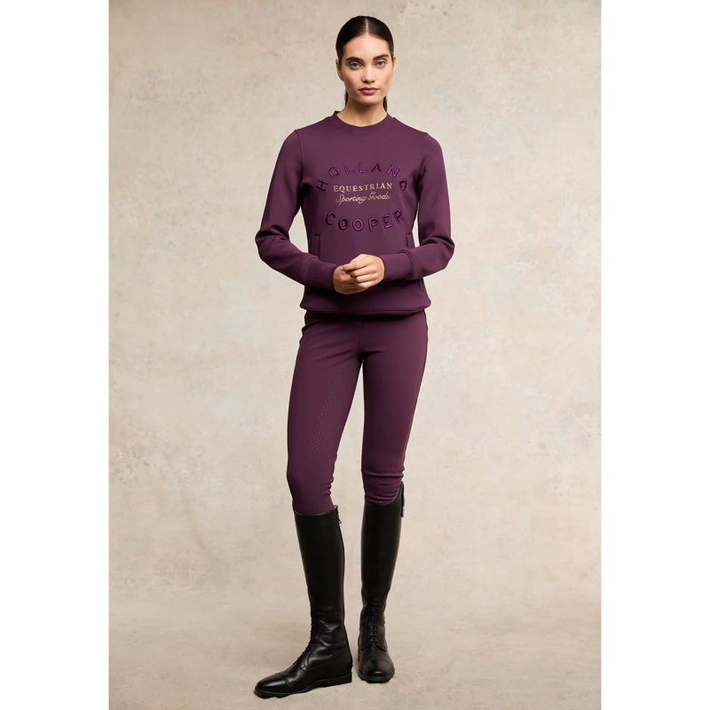 Holland Cooper Crystal Crew Neck Sweat - Aubergine-2