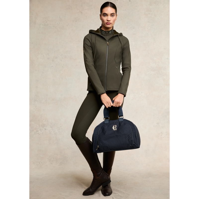 Holland Cooper Crystal Zip Hoodie - Dark Olive-3