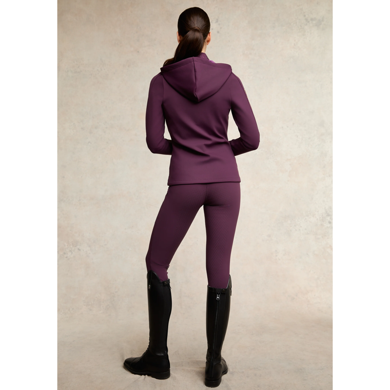 Holland Cooper Crystal Zip Hoodie - Aubergine-3