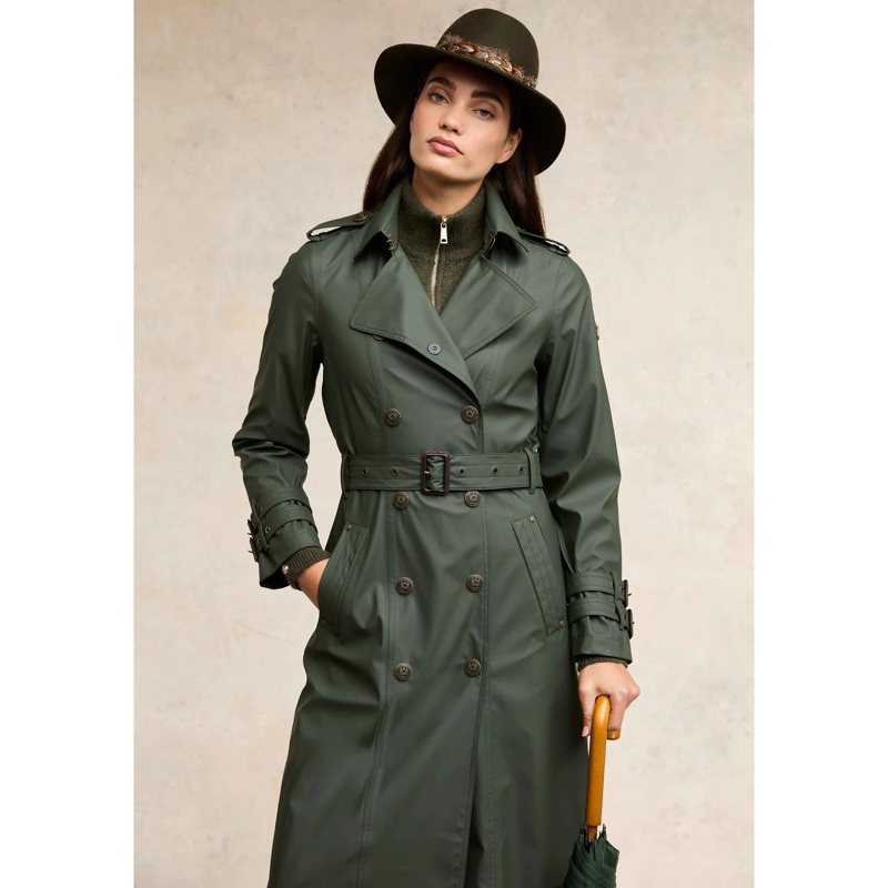 Holland Cooper Kendall Waterproof Full Length Trench - Evergreen-2