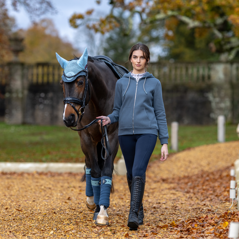 LeMieux Ladies Elle Zip Through Hoodie - Petrol-6