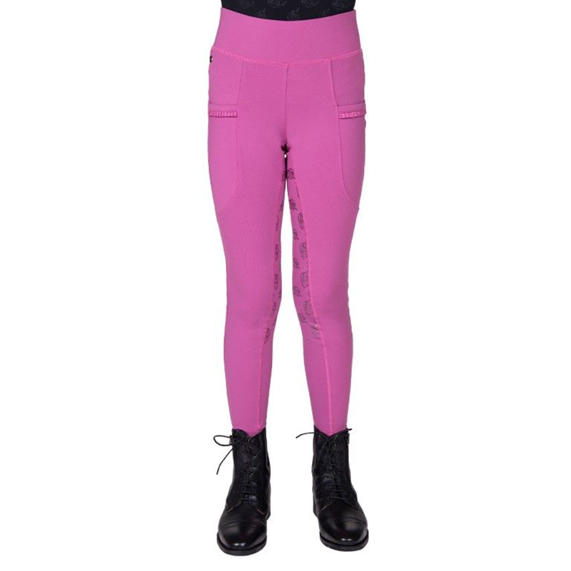 QHP Riding Tights Lissie Junior Full Grip - Popping