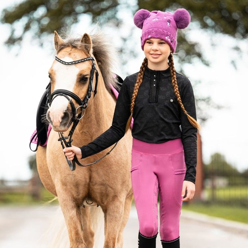 QHP Riding Tights Lissie Junior Full Grip - Popping-4