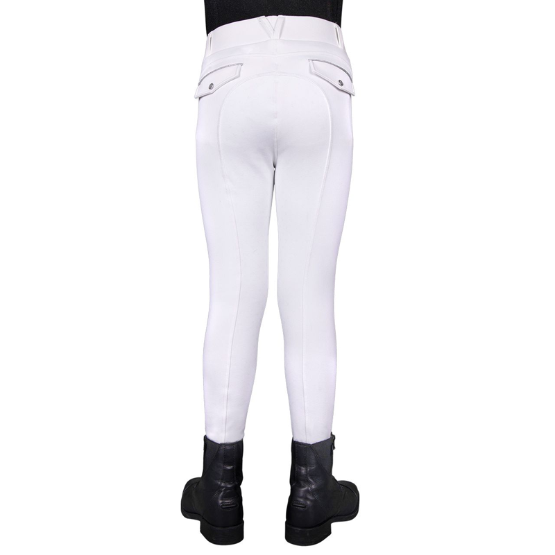QHP Riding Tights Winter Juliet Junior Full Grip - White-1