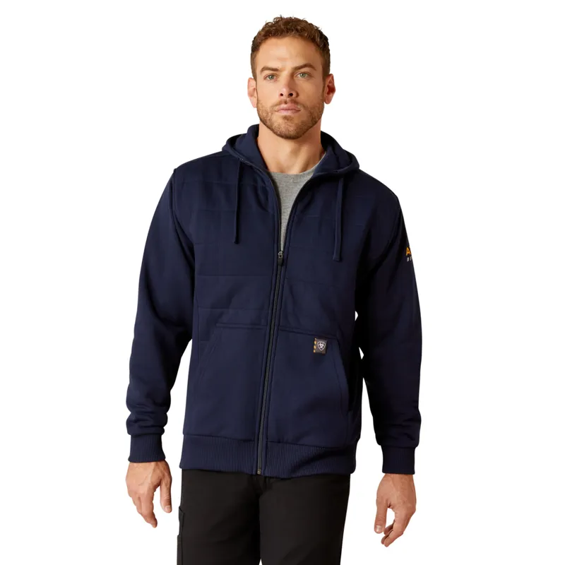 Ariat Men's Rebar All-Weather Insulated Full Zip Hoodie - Navy