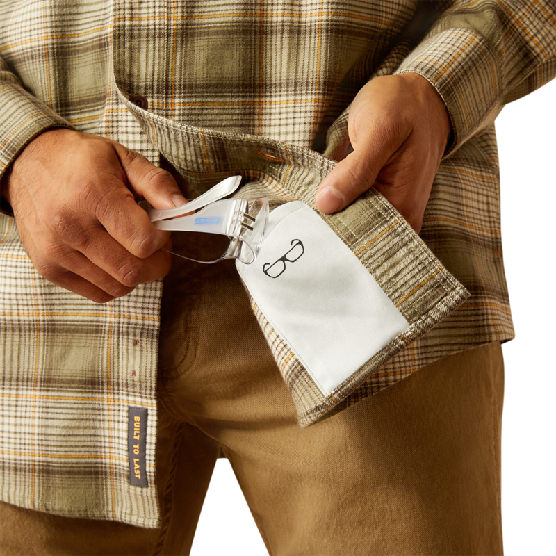 Ariat Men's Rebar Flannel DuraStretch Work Shirt - Deep Lichen-3