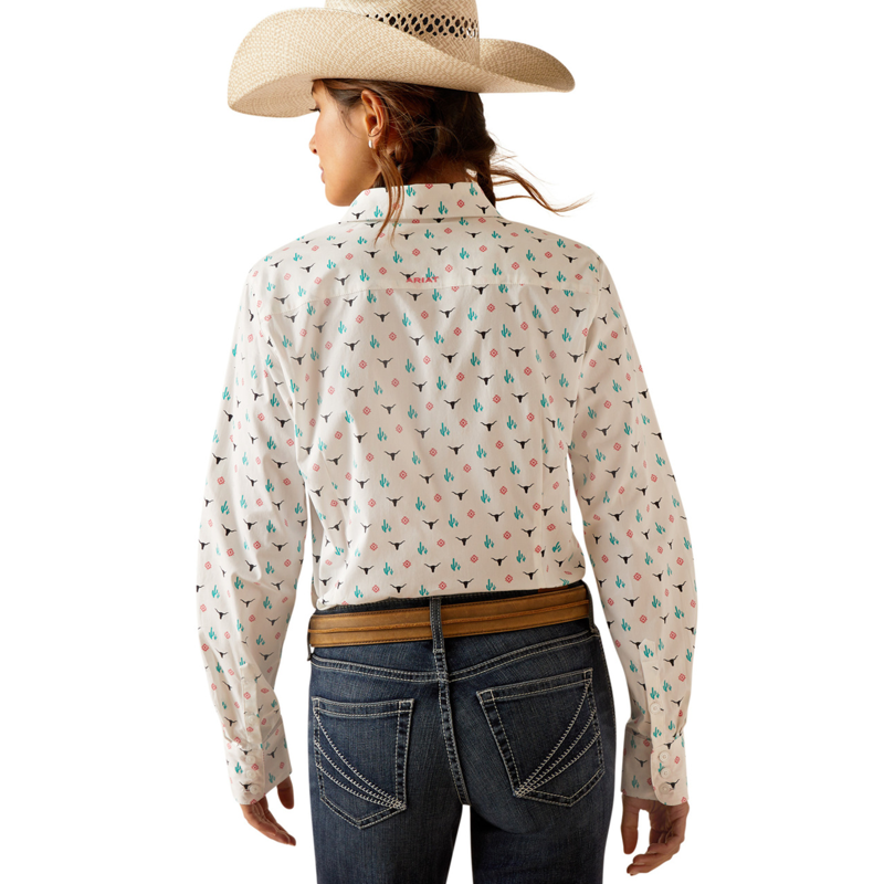 Ariat Women's Kirby Stretch Western Shirt - Steer Garden-1