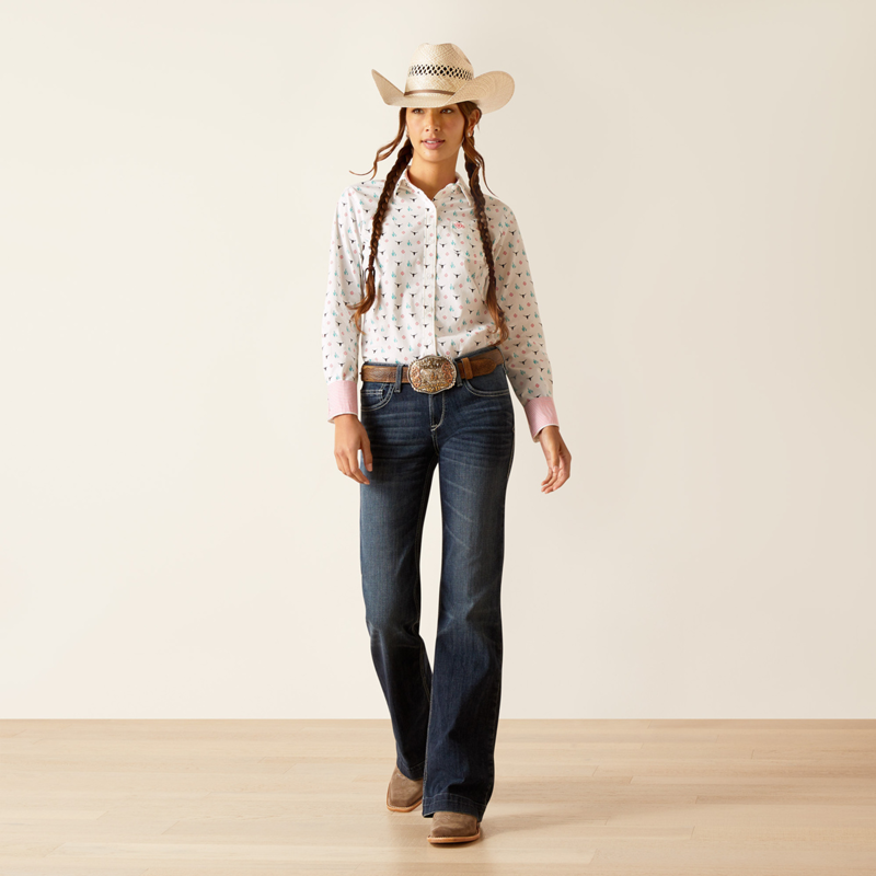 Ariat Women's Kirby Stretch Western Shirt - Steer Garden-3