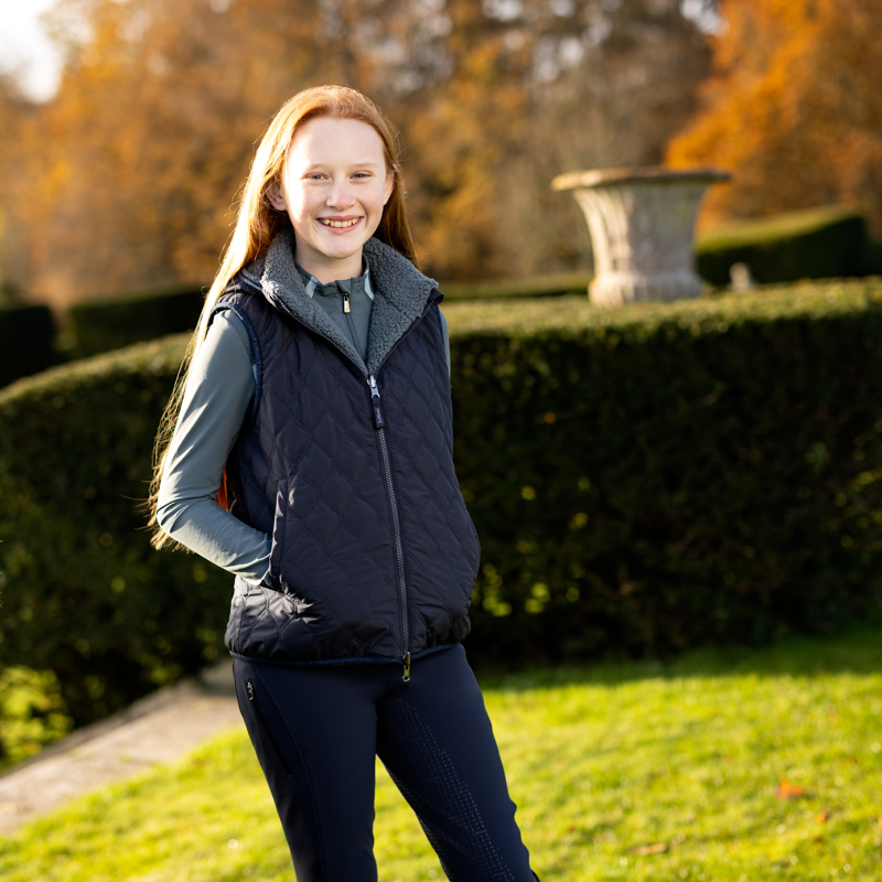 LeMieux Young Rider Eloise Reversible Winter Gilet - Navy-6