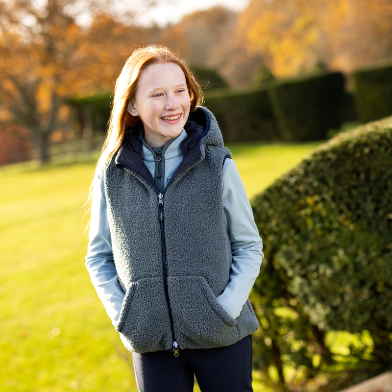 LeMieux Young Rider Eloise Reversible Winter Gilet - Navy-7