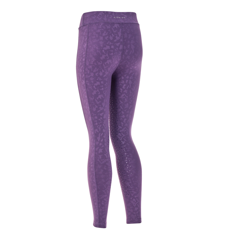 Aubrion Non Stop Riding Tights - Young Rider - Purple-1