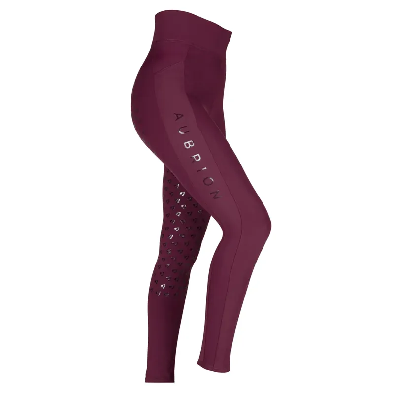 Aubrion Eltar Riding Tights - Young Rider - Black Cherry
