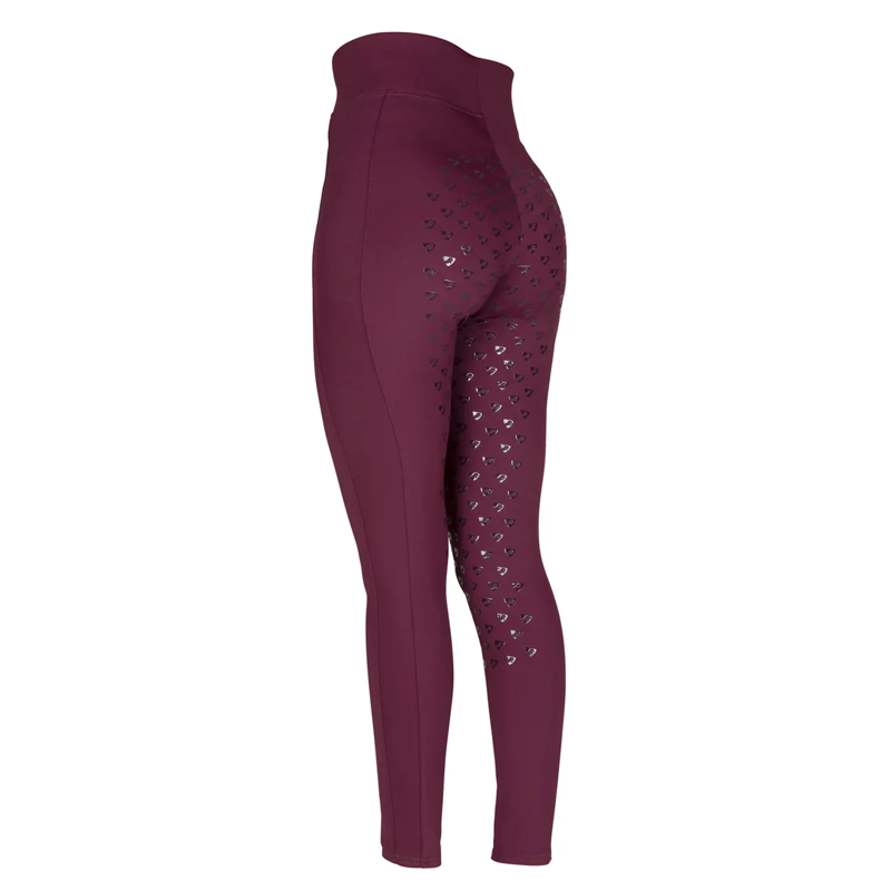 Aubrion Eltar Riding Tights - Young Rider - Black Cherry-2