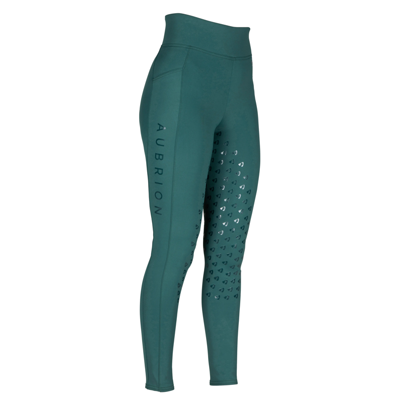 Aubrion Eltar Riding Tights - Young Rider - Green-1