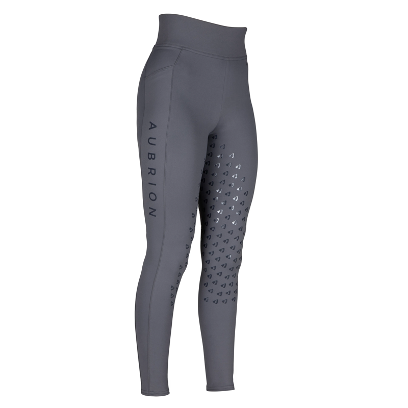 Aubrion Eltar Riding Tights - Young Rider - Grey-1