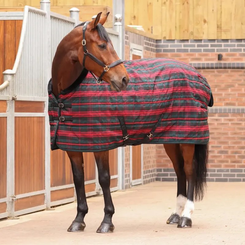 Shires Tempest Plus 200 Stable Rug - Red tartan