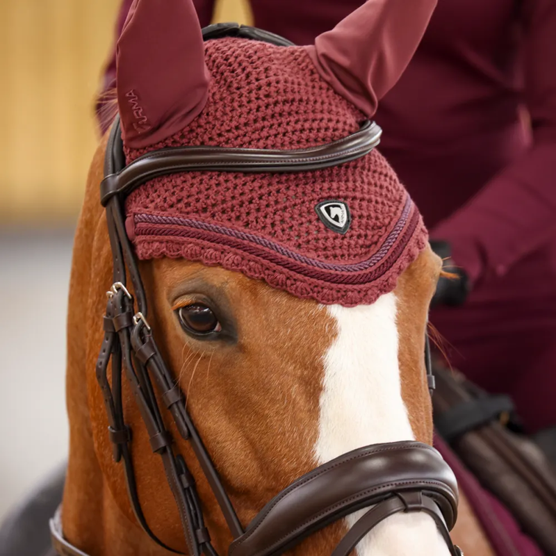 Shires ARMA Ear Bonnet - Black Cherry-4
