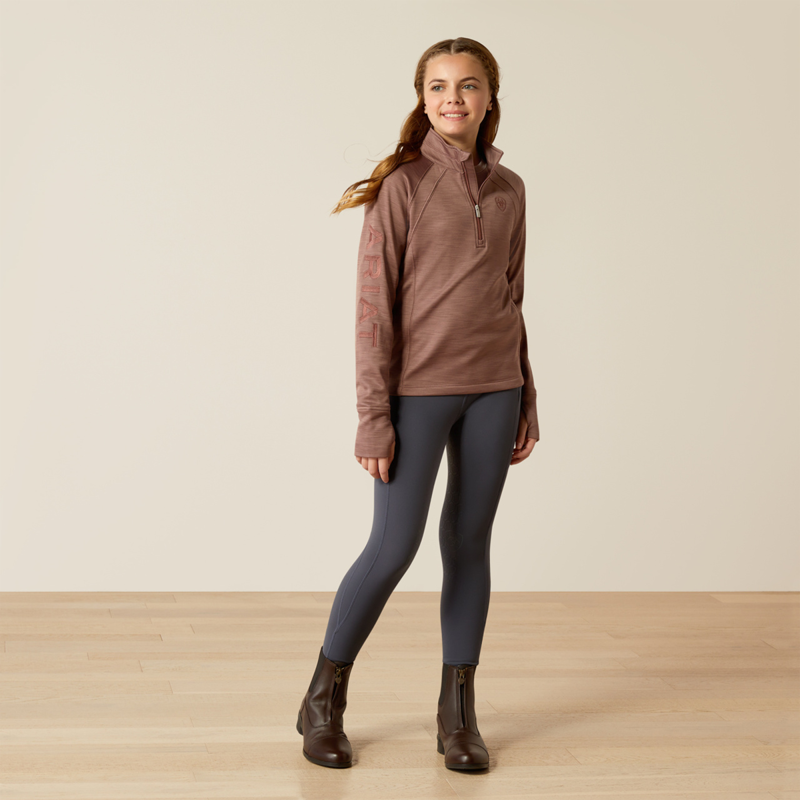 Ariat Youth Tek Team 1/2 Zip Sweatshirt - Twilight Mauve-3