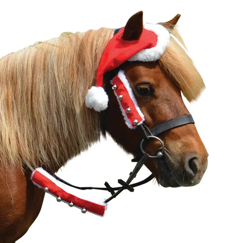 Hy Equestrian Christmas Santa Bridle Set - Red/White