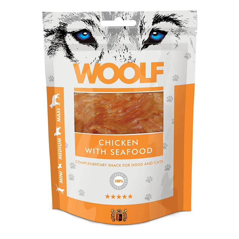Woolf Chicken with Seafood Dog Treats - 100g