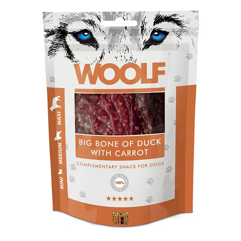 Woolf Big Bone of Duck with Carrot Dog Treats - 100g