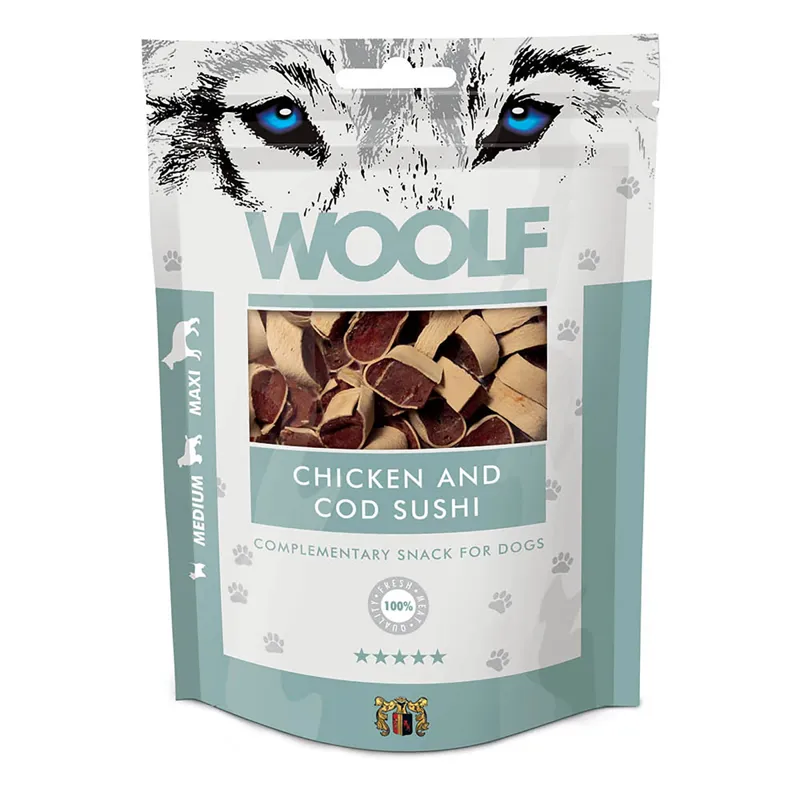 Woolf Chicken And Cod Sushi Dog Treats - 100g