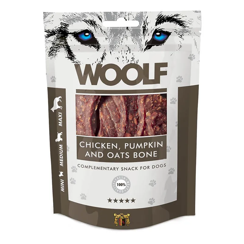 Woolf Chicken Pumpkin And Oats Bone Dog Treats - 100g