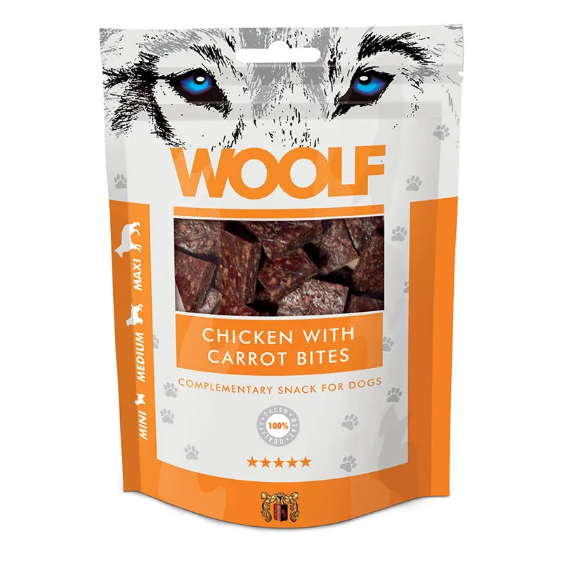 Woolf Chicken with Carrot Bites Dog Treats - 100g