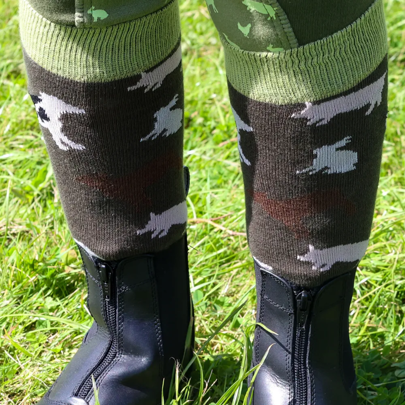 Farm Collection Socks by Little Knight 3 Pack - Child 8-12 - Olive Green-1