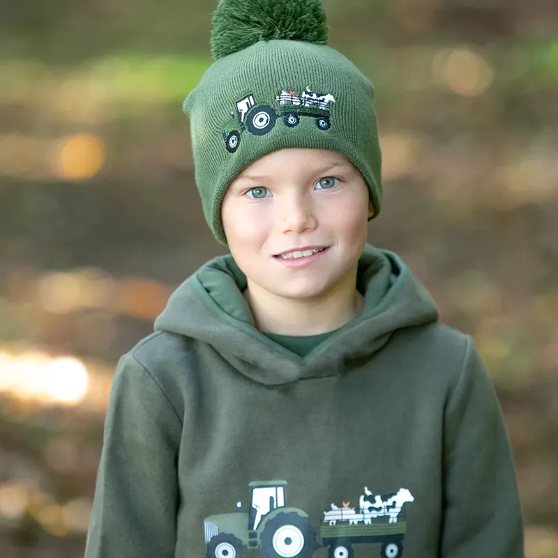 Farm Collection Bobble Hat by Little Knight - Olive Green