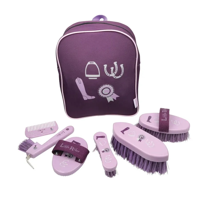 Giddy Up Gymkhana Complete Grooming Kit Rucksack by Little Rider - Purple/Lilac