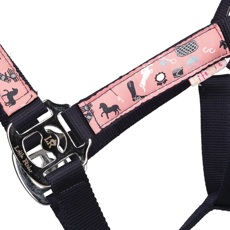 Pony Passion Headcollar And Lead Rope Set by Little Rider - Navy/Blush-1