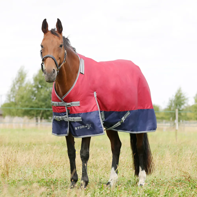 Hy StormX Empra 200 Combi Turnout Rug with Detachable Neck - Burgundy-2
