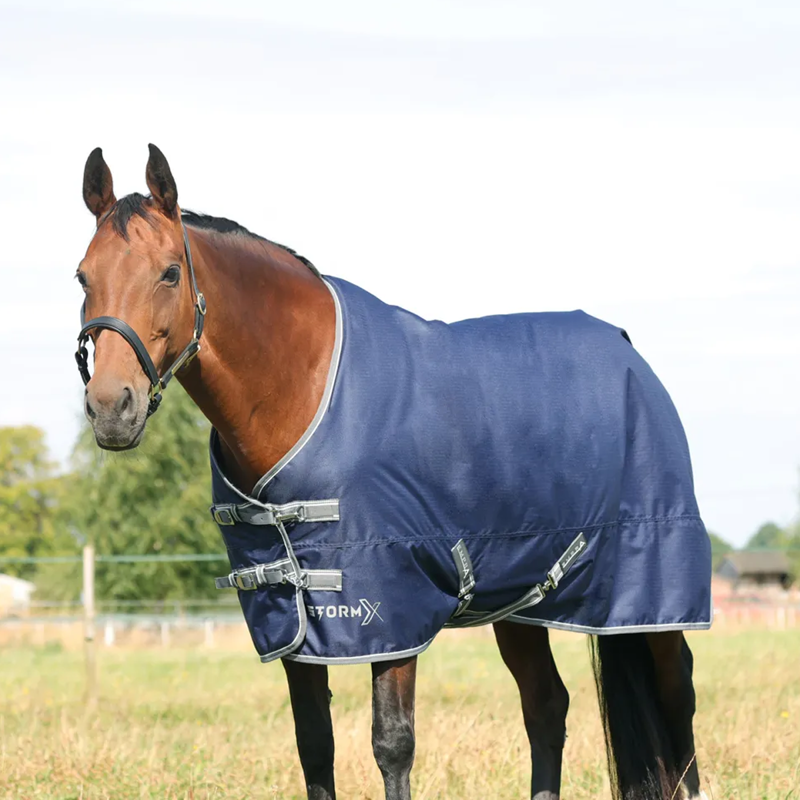 Hy StormX Empra 100g Turnout Rug - Navy-1