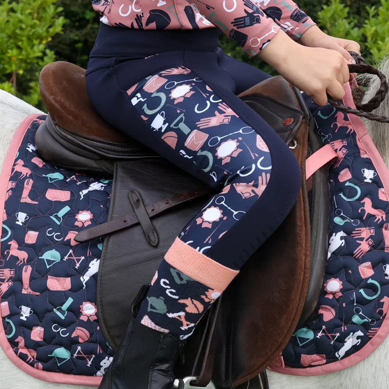 Pony Passion Saddlepad by Little Rider - Blush/Navy-1