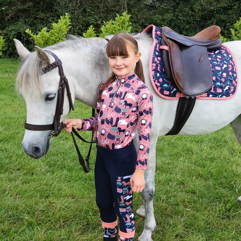 Pony Passion Saddlepad by Little Rider - Blush/Navy-2