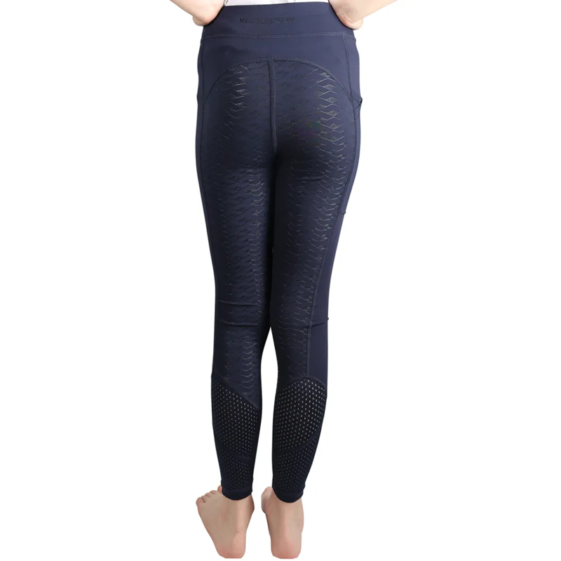 Hy Equestrian Children's Fordwich Riding Tights - Navy-2