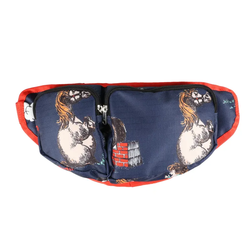 Hy Equestrian Thelwell Collection Practice Makes Perfect Bum Bag - Navy/Red
