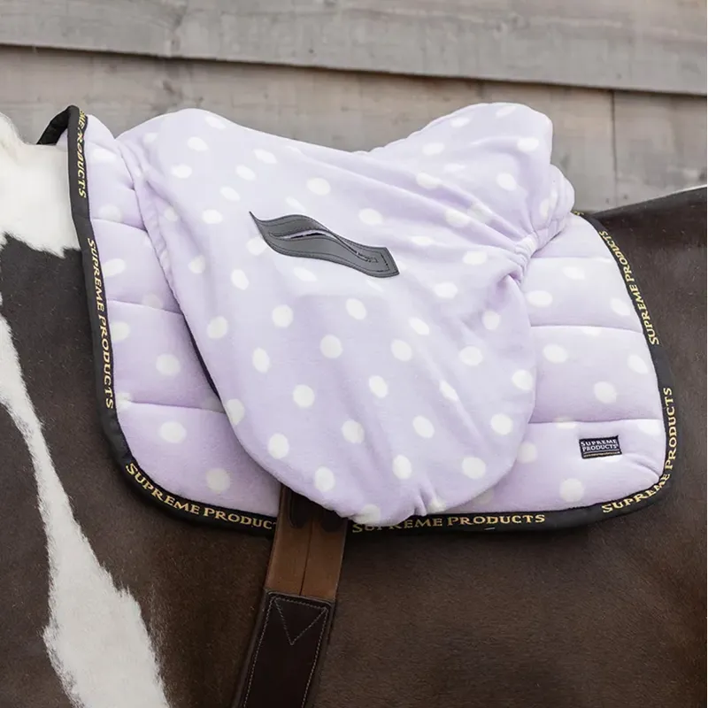 Supreme Products Ride on Dotty Fleece Saddle Cover - Lavish Lilac