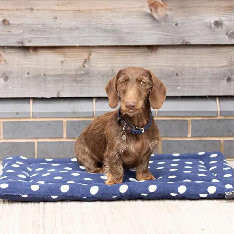 Supreme Products Dotty Fleece Dog Bed - Noble Navy
