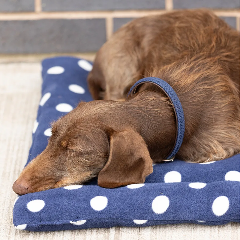 Supreme Products Dotty Fleece Dog Bed - Noble Navy-1
