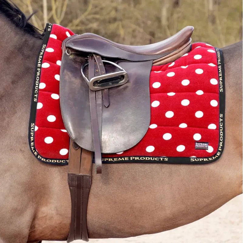 Supreme Products Dotty Fleece Saddlepad - Rosette Red
