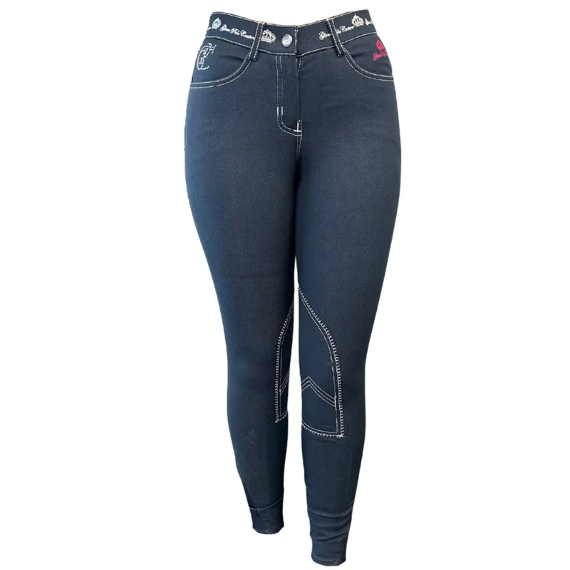 Hv Polo Ladies Denim Charlotte Breeches - Navy/White