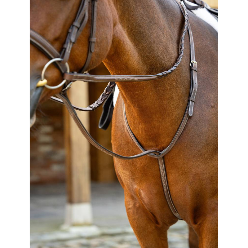 LeMieux Hunter Standing Martingale - Havana/Silver-1