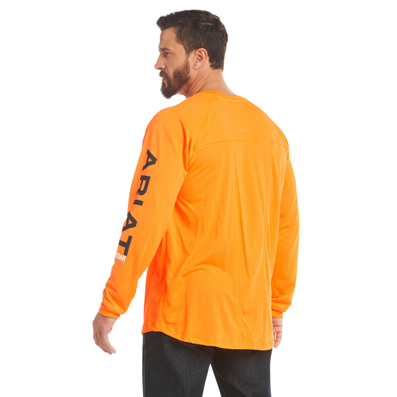 Ariat Men's Rebar Heat Fighter Long Sleeve T-Shirt - Neon Orange-1