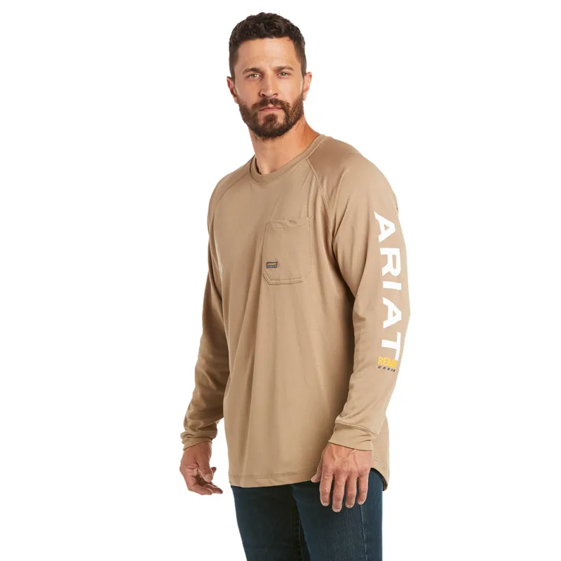 Ariat Men's Rebar Heat Fighter Long Sleeve T-Shirt - Khaki