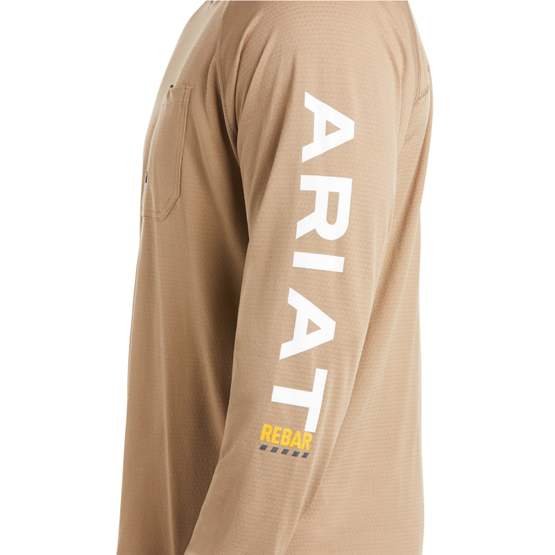 Ariat Men's Rebar Heat Fighter Long Sleeve T-Shirt - Khaki-2